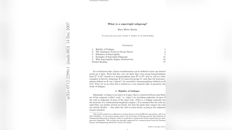 What is a superrigid subgroup?