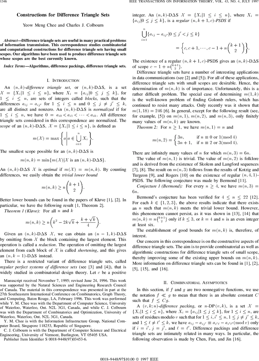 Constructions for Difference Triangle Sets