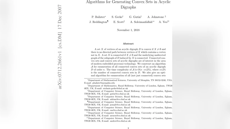 Algorithms for Generating Convex Sets in Acyclic Digraphs