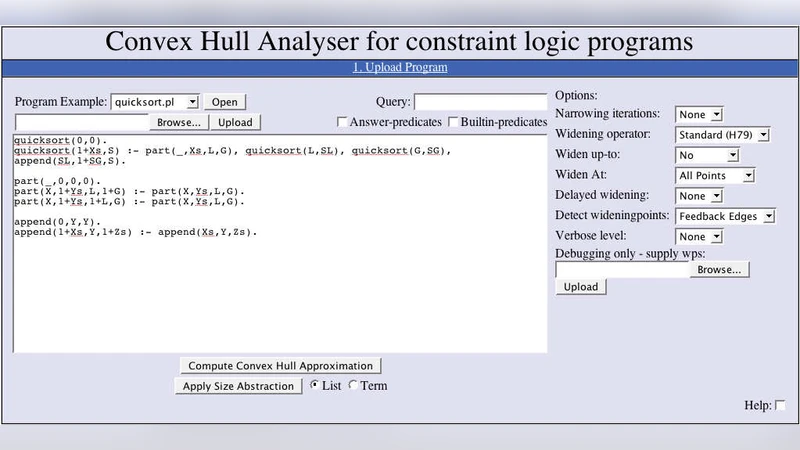 Experiments with a Convex Polyhedral Analysis Tool for Logic Programs
