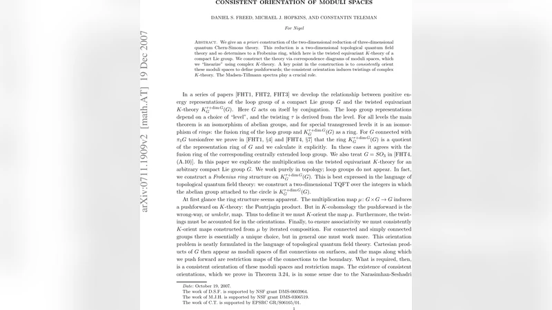 Consistent Orientation of Moduli Spaces