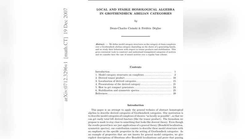 Local and stable homological algebra in Grothendieck abelian categories