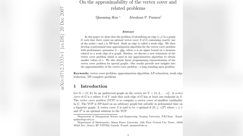 On the approximability of the vertex cover and related problems