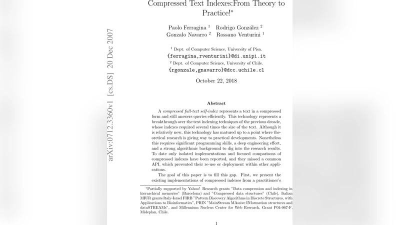 Compressed Text Indexes:From Theory to Practice!