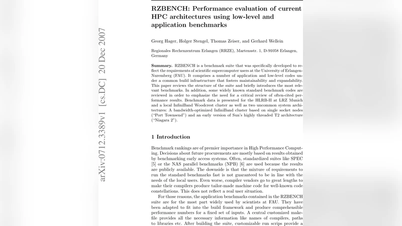 RZBENCH: Performance evaluation of current HPC architectures using   low-level and application benchmarks