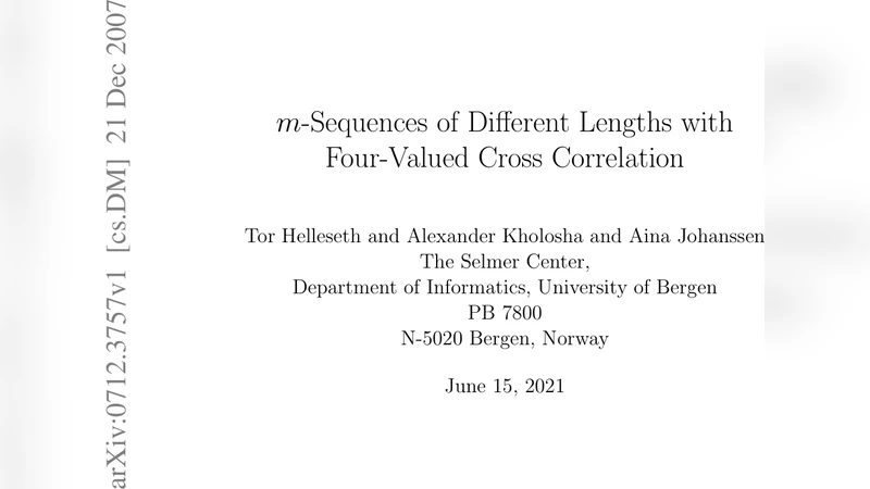 $m$-Sequences of Different Lengths with Four-Valued Cross Correlation