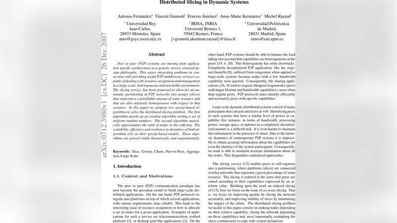 Distributed Slicing in Dynamic Systems