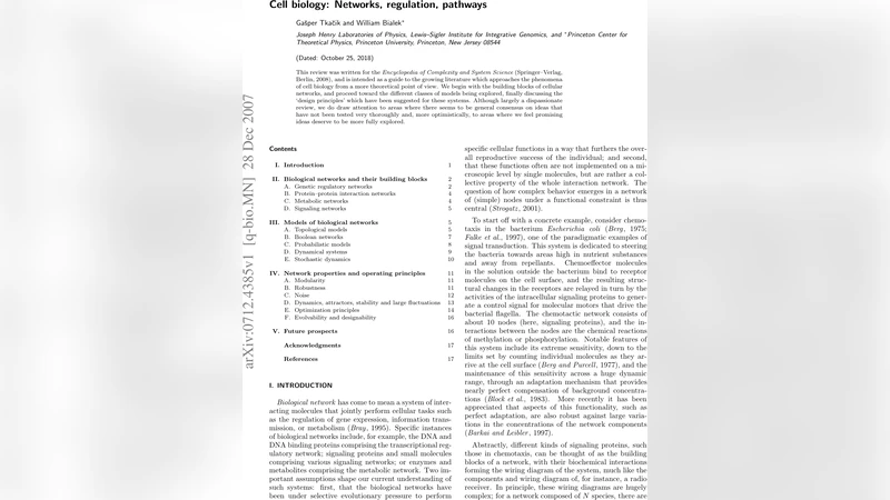 Cell biology: Networks, regulation, pathways