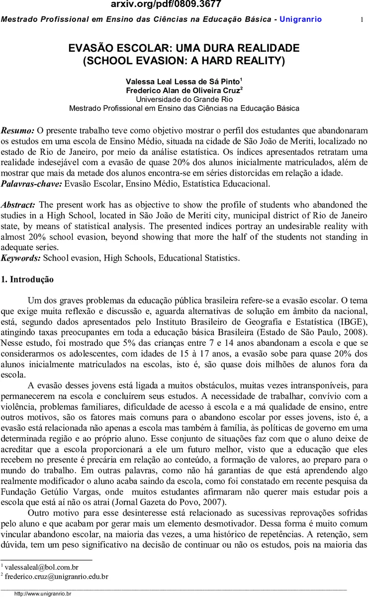 School evasion: A hard reality