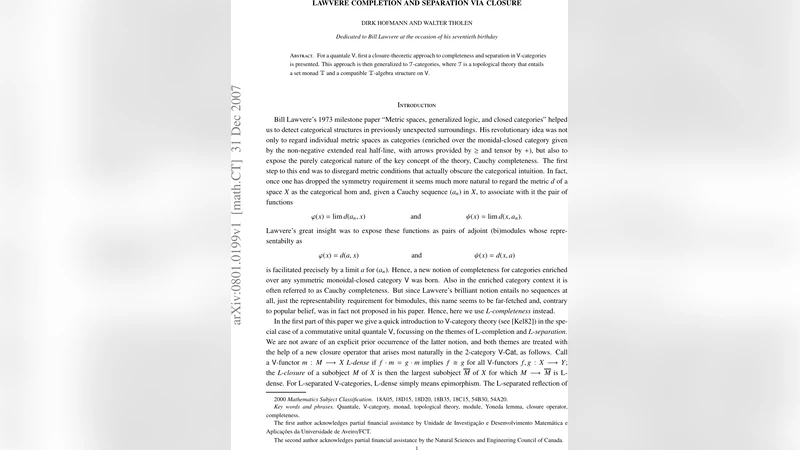 Lawvere completion and separation via closure