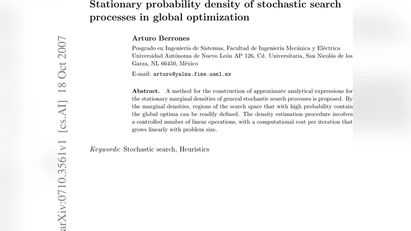Stationary probability density of stochastic search processes in global   optimization