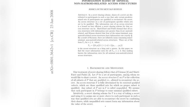 Information Rates of Minimal Non-Matroid-Related Access Structures