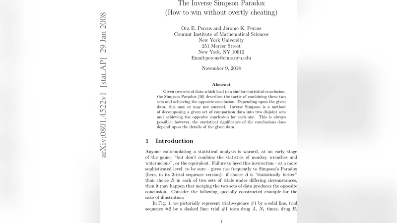 The Inverse Simpson Paradox (How To Win Without Overtly Cheating)