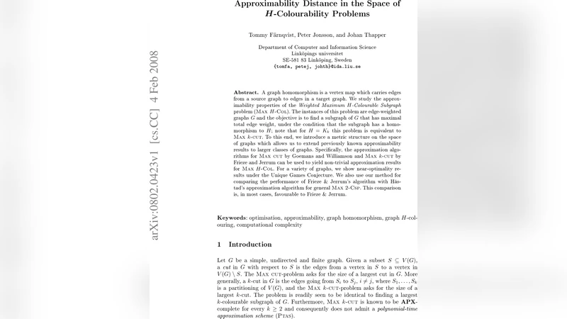 Approximability Distance in the Space of H-Colourability Problems