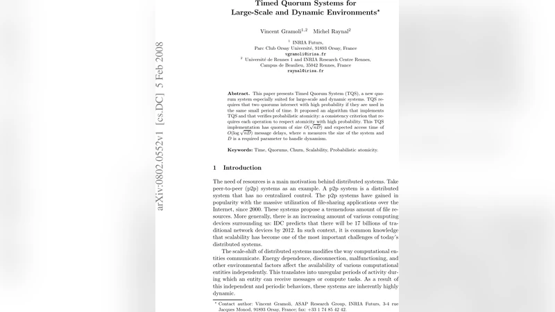 Timed Quorum System for Large-Scale and Dynamic Environments