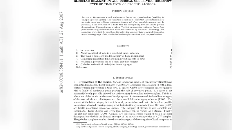 Globular realization and cubical underlying homotopy type of time flow   of process algebra