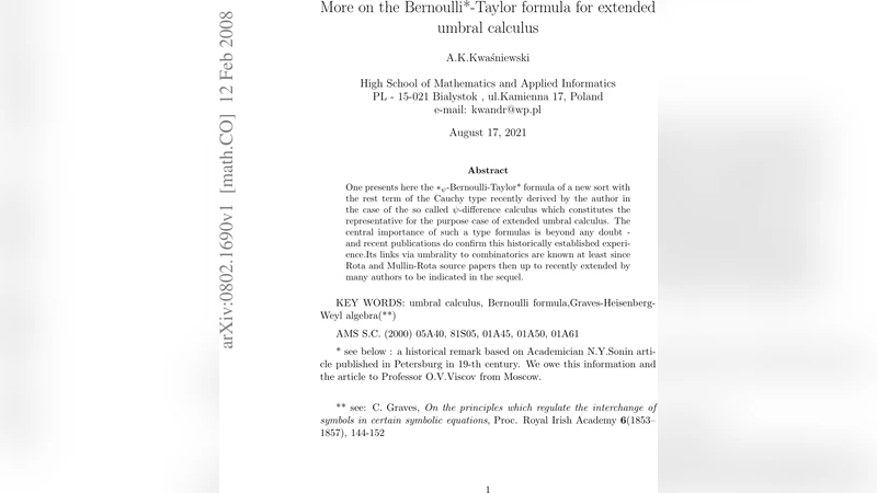 More on the Bernoulli and Taylor Formula for Extended Umbral Calculus