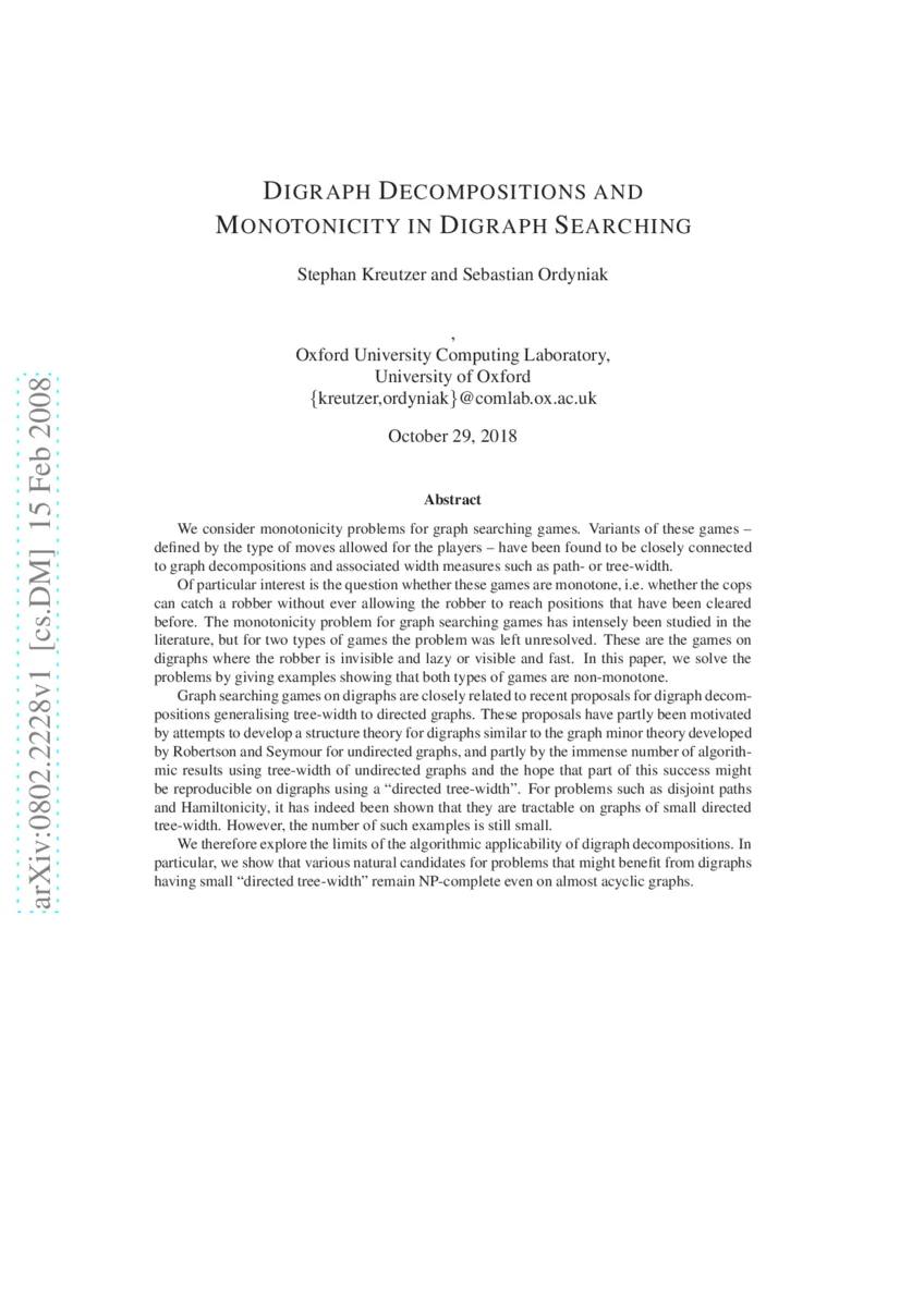 Digraph Decompositions and Monotonicity in Digraph Searching