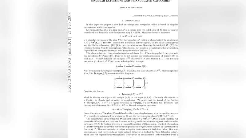 Singular extensions and triangulated categories