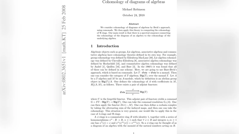 Cohomology of diagrams of algebras