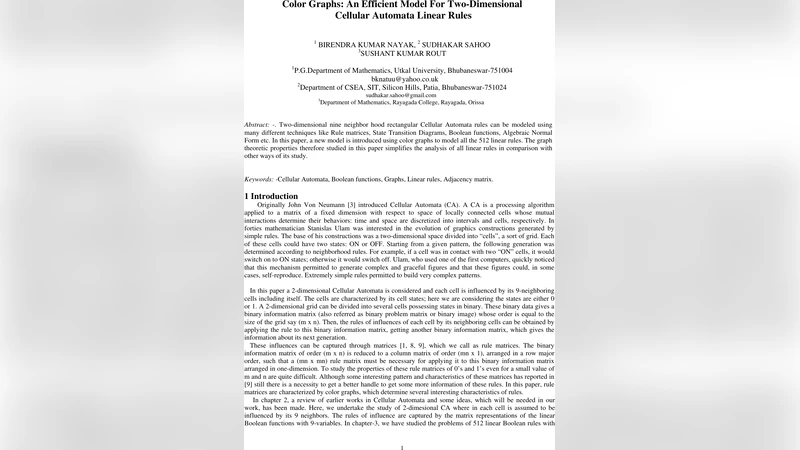 Color Graphs: An Efficient Model For Two-Dimensional Cellular Automata   Linear Rules