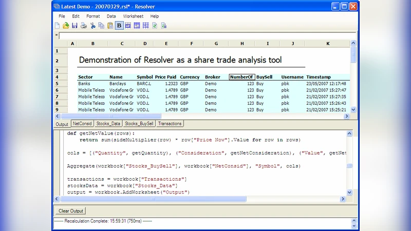 Spreadsheet Development Methodologies using Resolver: Moving   spreadsheets into the 21st Century