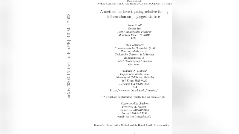 A method for investigating relative timing information on phylogenetic   trees
