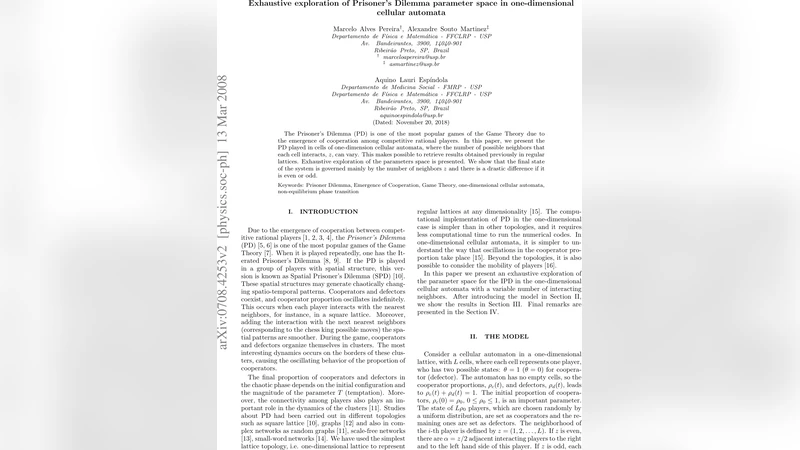 An exhaustive exploration of the parameter space of the Prisoners   Dilemma in one-dimensional cellular automata