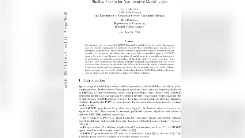 Shallow Models for Non-Iterative Modal Logics