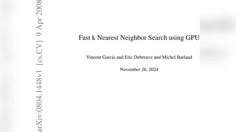 Fast k Nearest Neighbor Search using GPU