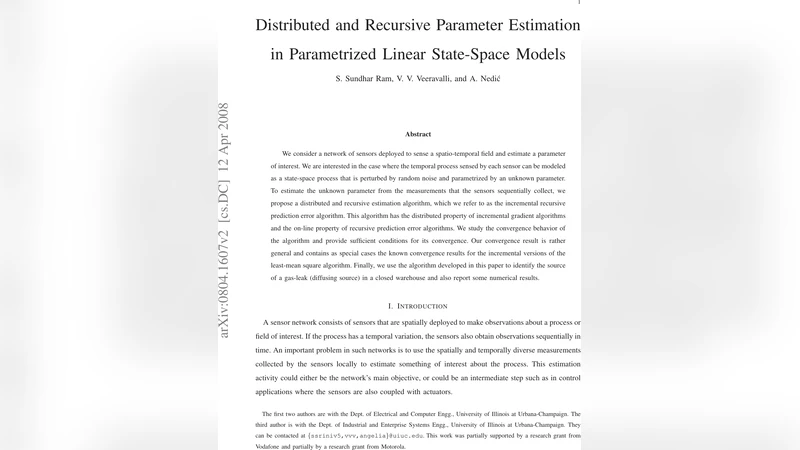 Distributed and Recursive Parameter Estimation in Parametrized Linear   State-Space Models
