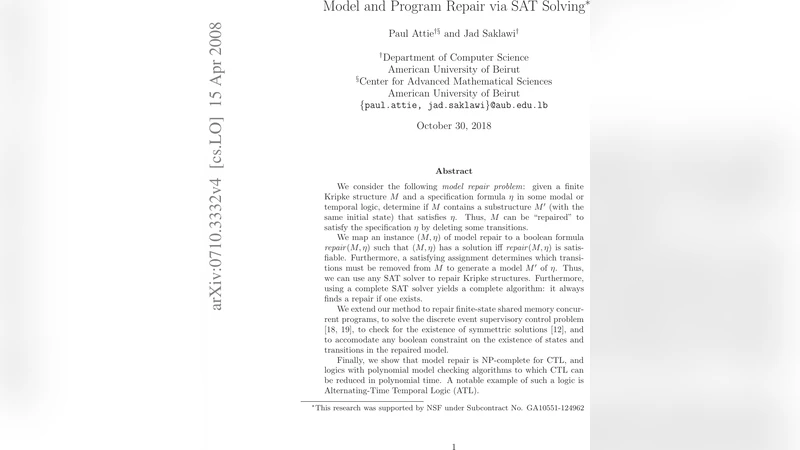 Model and Program Repair via SAT Solving