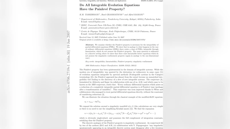 Do All Integrable Evolution Equations Have the Painleve Property?