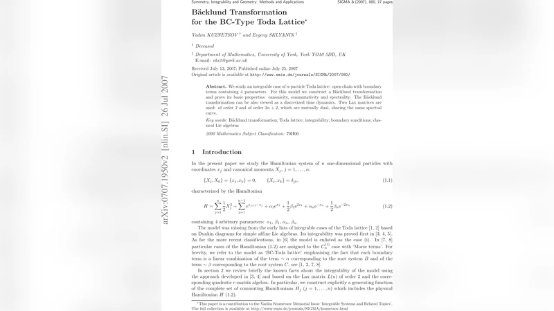 B"acklund Transformation for the BC-Type Toda Lattice