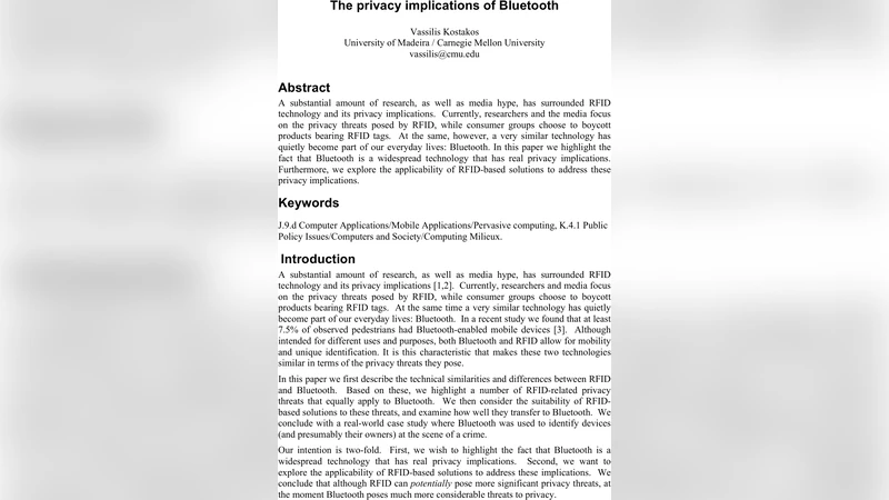 The privacy implications of Bluetooth