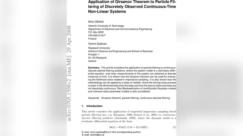 Application of Girsanov Theorem to Particle Filtering of Discretely   Observed Continuous-Time Non-Linear Systems