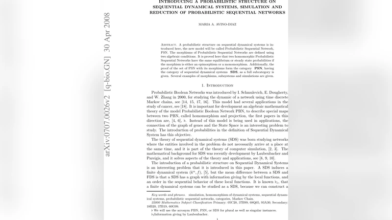 Introducing a Probabilistic Structure on Sequential Dynamical Systems,   Simulation and Reduction of Probabilistic Sequential Networks