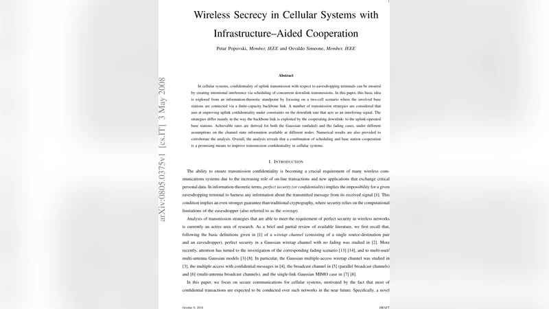 Wireless Secrecy in Cellular Systems with Infrastructure--Aided   Cooperation