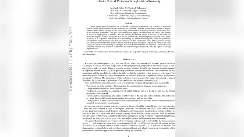 SANA - Network Protection through artificial Immunity