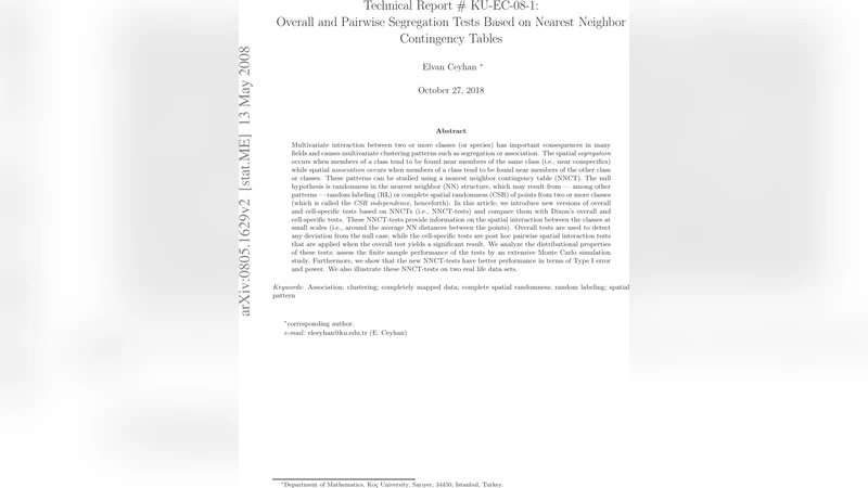 Overall and Pairwise Segregation Tests Based on Nearest Neighbor   Contingency Tables