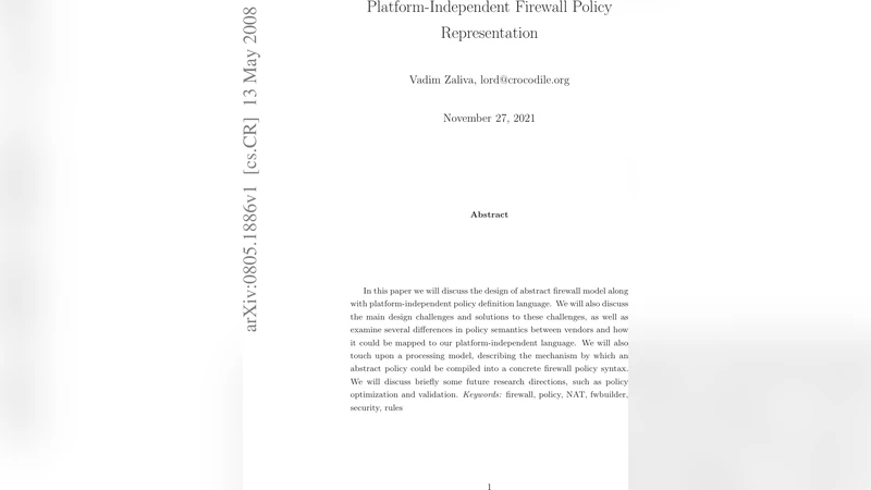 Platform-Independent Firewall Policy Representation