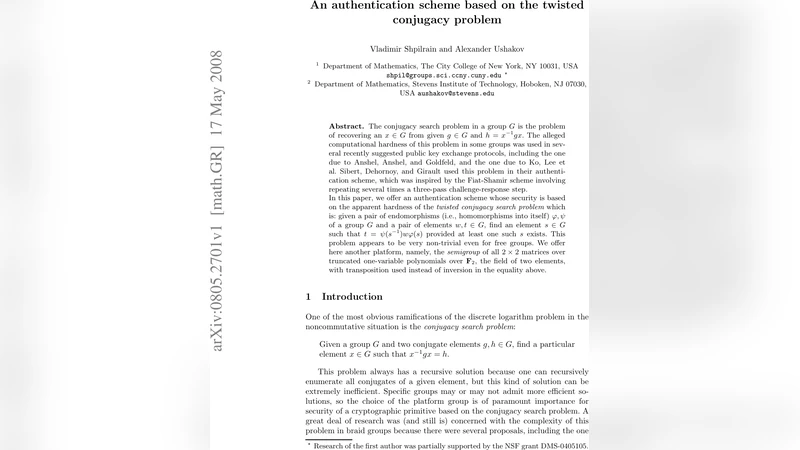 An authentication scheme based on the twisted conjugacy problem