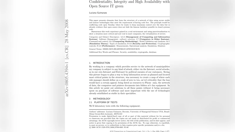 Confidentiality, Integrity and High Availability with Open Source IT   green