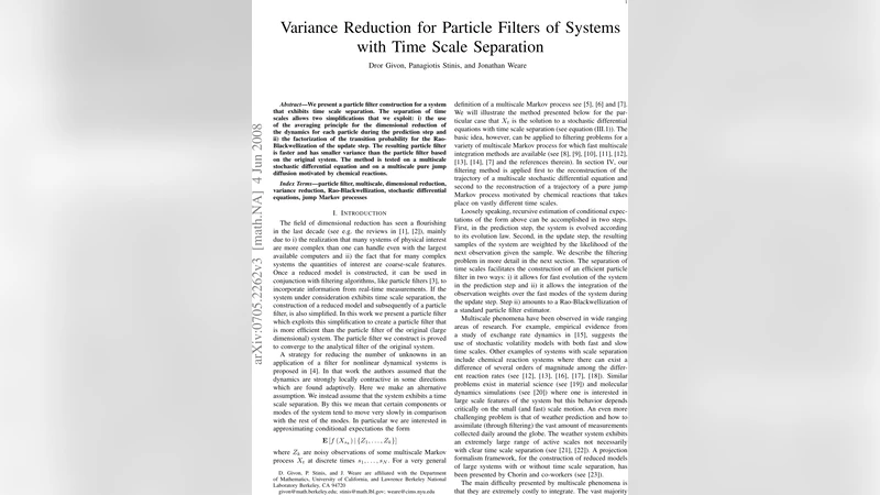 Variance reduction for particle filters of systems with time-scale   separation