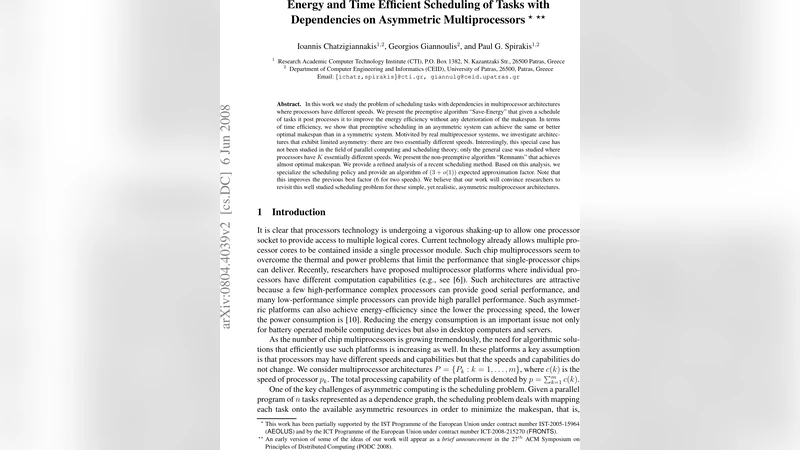 Energy and Time Efficient Scheduling of Tasks with Dependencies on   Asymmetric Multiprocessors