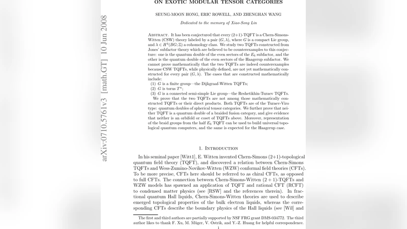 On exotic modular tensor categories