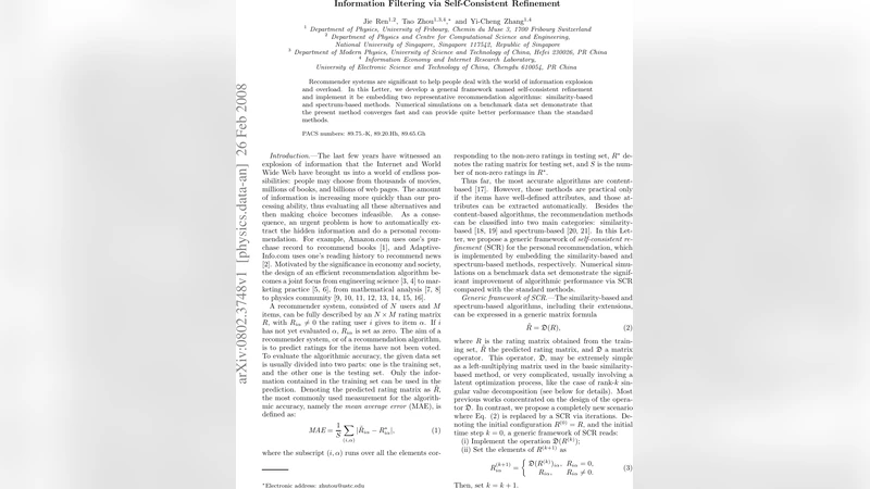 Information Filtering via Self-Consistent Refinement