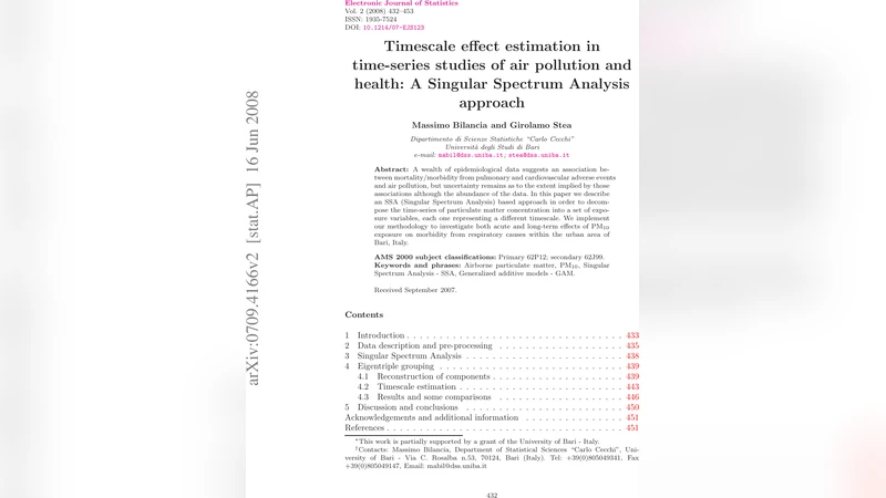 Timescale effect estimation in time-series studies of air pollution and   health: A Singular Spectrum Analysis approach