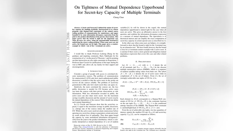 On Tightness of Mutual Dependence Upperbound for Secret-key Capacity of   Multiple Terminals