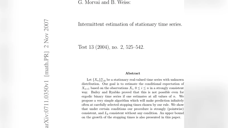 Intermittent estimation of stationary time series